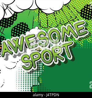 Super Sport - comic book style word sur fond abstrait. Illustration de Vecteur