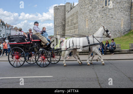 Une carriole au cours des windsir Château nle UK. Banque D'Images