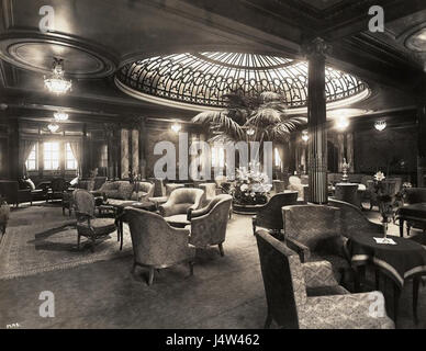 Le First Class Lounge de la RMS Mauretania date inconnue Banque D'Images