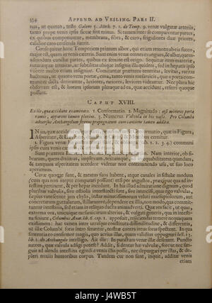 Le Vesling Syntagma Anatomicum est un texte médical historique qui fournit des descriptions détaillées de l'anatomie humaine. Cette page (334) fait partie du travail anatomique de Vesling, une contribution significative aux premières études médicales. Banque D'Images