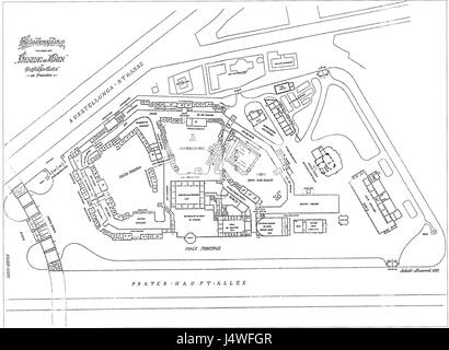 Une carte de Venedig in Wien, un quartier historique de Vienne, illustrant la disposition et les caractéristiques clés de ce quartier connu pour son architecture de style vénitien et ses canaux. Banque D'Images