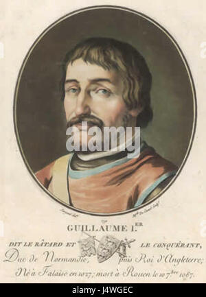 Guillaume Ier d'Angleterre, également connu sous le nom de Guillaume le Conquérant, fut le premier roi normand d'Angleterre. Son règne a commencé en 1066 après la bataille de Hastings et a eu un impact profond sur la société anglaise, le droit et la gouvernance. Banque D'Images