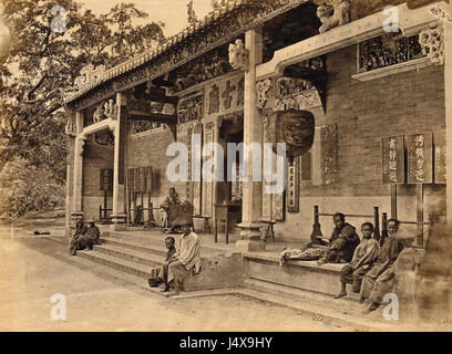 Tin Hau temple, Honk Kong par Lai Afong c1870s Banque D'Images