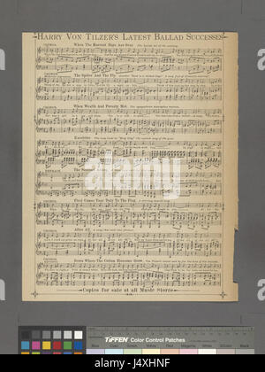 Cette collection lyrique de chansons, conservée dans la collection Hadès de la Bibliothèque publique de New York, évoque des souvenirs nostalgiques de l'amour du passé, capturant les sentiments d'une époque antérieure. Banque D'Images