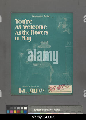 L'expression « vous êtes aussi bienvenus que les fleurs en mai » est une expression traditionnelle de l'hospitalité chaleureuse, issue d'une ballade irlandaise et popularisée dans la musique country par Hank Snow dans son enregistrement de 1969. Banque D'Images