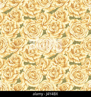 Rose jaune transparente motif illustration. Banque D'Images