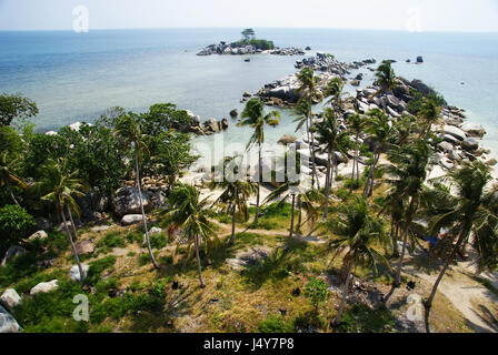 Vue du haut du phare de l'île de lengkuas, belitung, Indonésie Banque D'Images