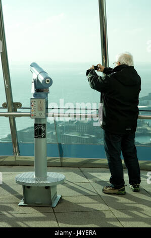 La photographie touristique vue depuis le 560ft (170m) Tour Spinnaker, plate-forme d'observation publique la plus élevée de Britains à Portsmouth, Royaume-Uni Banque D'Images