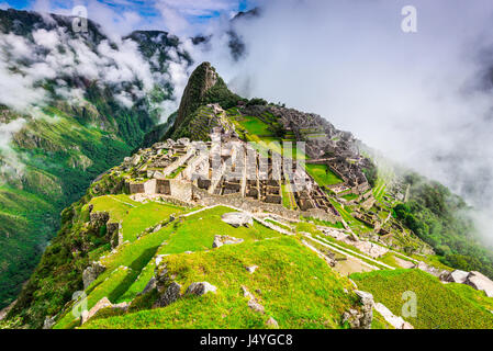 Machu Picchu, Pérou - Ruines de l'Empire Inca, à Cusco ville région, endroit étonnant de l'Amérique du Sud. Banque D'Images