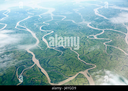 Belles rivières, vu de l'aéronef Banque D'Images