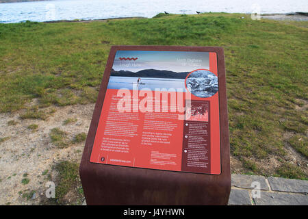 Information board à Lough Hyne, près de Baltimore, comté de Cork, Irlande, République d'Irlande Banque D'Images