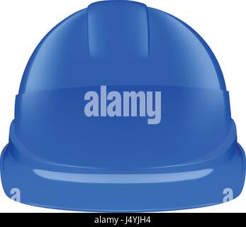 Casque de sécurité bleu sur fond blanc Illustration de Vecteur
