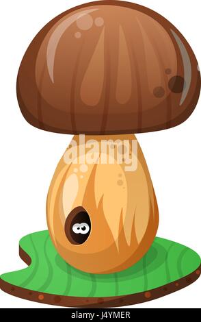 Mushroom et cartoon illustration ver. Illustration de Vecteur