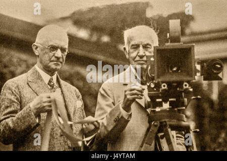 George Eastman, Thomas Alva Edison, ancienne image vintage des années 1900 Banque D'Images