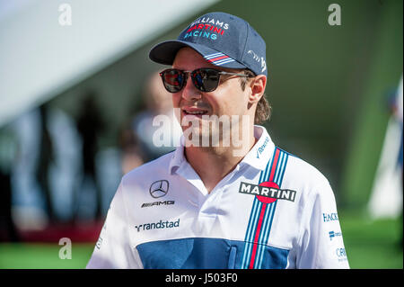 Barcelone, Espagne. 14 mai, 2017. Felipe Massa, pilote de l'équipe Williams au Paddock, au cours de la journée de dimanche, la Formule 1 Grand Prix d'Espagne sur le circuit de Catalunya. Crédit : Pablo Guillen/Alamy Live News Banque D'Images