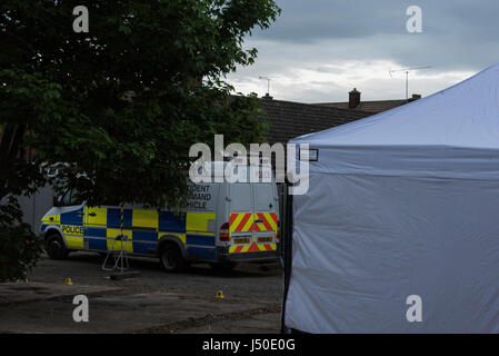 Thurrock, UK. 15 mai, 2017. Une tente de la police couvre la zone de recherche pour le corps de Danielle Jones, qui a été assassiné il y a 16 ans, mais le corps n'a jamais été trouvé Crédit : Ian Davidson/Alamy Live News Banque D'Images