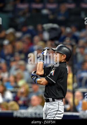 San Diego, Californie, USA. 22 avr, 2017. Ichiro Suzuki (MLB) Marlins : Ichiro Suzuki des Marlins de Miami au cours de la partie de baseball de ligue majeure contre les San Diego Padres au Petco Park de San Diego, Californie, États-Unis . Credit : AFLO/Alamy Live News Banque D'Images