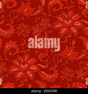 Motif floral rouge transparente illustration Banque D'Images