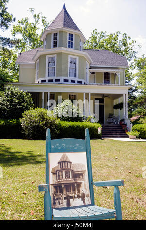 Alabama, Columbia, maison Purcell Killingsworth, maisons, maintenant Garden Path Bed & Breakfast, style victorien, construit en 1890, photo historique noir et blanc, balançante Banque D'Images