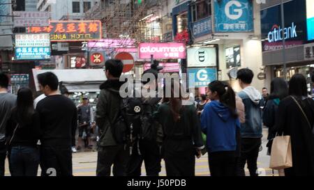 Les foules au Marché des Dames encombrées dans Mongkok Hong Kong Banque D'Images