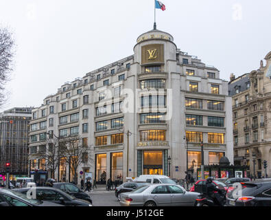 Louis Vuitton magasin phare, 101 avenue des Champs-Elysées, Paris, France Banque D'Images
