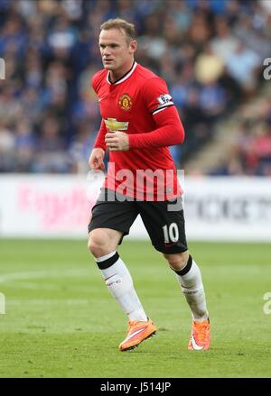 WAYNE ROONEY, MANCHESTER UNITED FC, LEICESTER CITY V MANCHESTER UNITED Barclays Premier League, 2014 Banque D'Images