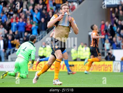 NIKICA JELAVIĆ CÉLÈBRE BUT Hull City FC V CRYSTAL PALACE Stade KC HULL ANGLETERRE 04 Octobre 2014 Banque D'Images