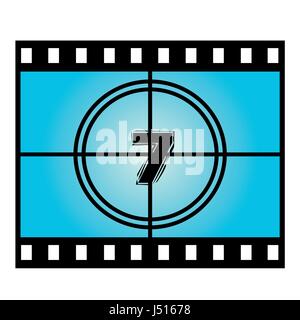 Compte à rebours de l'écran du film numéro 7. Vector Illustration Film Illustration de Vecteur