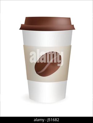 Tasse en plastique réaliste à l'aller. Icône vecteur Illustration. Isolé sur fond blanc Illustration de Vecteur