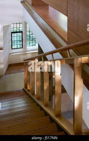 Escalier (vue de dessus). St John's College, Oxford, Oxford, Royaume-Uni. Architecte : Wright & Wright Architects s.r.l., 2015. Banque D'Images