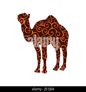 Mammifère animal silhouette couleur camel Illustration de Vecteur