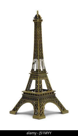 Tour Eiffel échelle isolé sur fond blanc. Banque D'Images