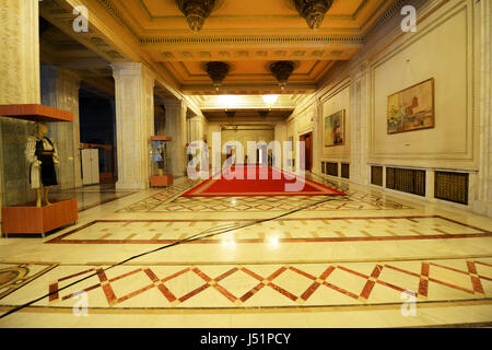 L'intérieur du Palais du Parlement à Bucarest, Roumanie. Banque D'Images