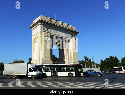 Arcul de Triumf de Bucarest, Roumanie. Banque D'Images