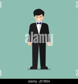 Jeune homme en smoking. Vector illustration Illustration de Vecteur