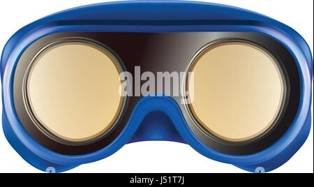 Lunettes de sécurité en plastique isolated on white Illustration de Vecteur