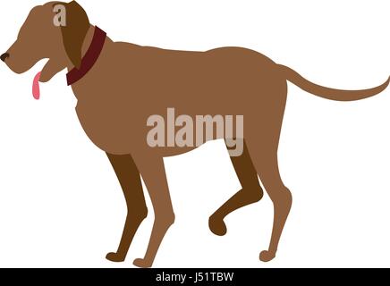 Promenade de chien animal de carton Illustration de Vecteur