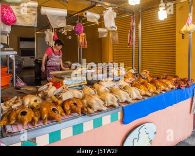 Stanley, Taiwan - le 18 octobre 2016 : bazar local typique à Taiwan avec poulet rôti et la viande de porc Banque D'Images