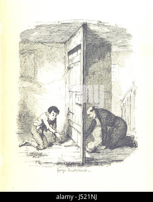 'Promenades sur les traces de Don Quichotte' suit le voyage du protagoniste à travers l'Espagne, retraçant le parcours du célèbre personnage littéraire du roman de Cervantes. L’œuvre, illustrée par G. Cruikshank, présente un compte rendu de la campagne espagnole et de la signification culturelle de l’héritage de Don Quichotte. Banque D'Images