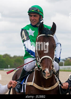 Le jockey et le cheval,Caucase,Russie. Banque D'Images