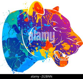 Leopard chat prédateur abstrait Illustration de Vecteur