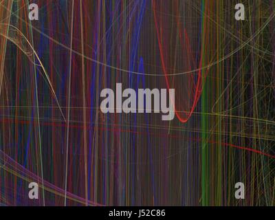Modèle fractal résumé des lignes verticales de couleur lumineux sur un fond noir Banque D'Images