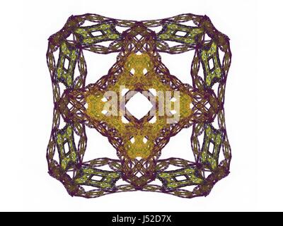 Abstract fractal avec motif coloré sur fond blanc Banque D'Images