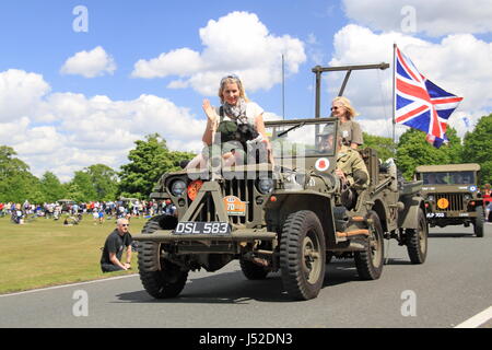 Hotchkis M201 Jeep (1962). Châtaignier dimanche 14 mai 2017. Bush Park, Hampton court, Londres, Angleterre, Grande-Bretagne, Royaume-Uni, Royaume-Uni, Europe. Banque D'Images