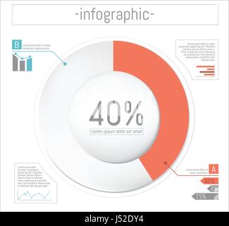 Vector illustration. Business modèle infographique graphique avec l'espace pour vos données. Cahrt de 40 pour cent. Concept d'affaires Illustration de Vecteur