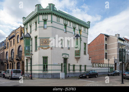 Bâtiments 4 saisons en Zurenborg - architecture art nouveau, Berchem, Anvers, Belgique Banque D'Images