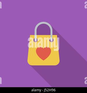 Bag store icône. Télévision avec l'icône des vecteur long shadow pour applications web et mobiles. Il peut être utilisé comme logo -, le pictogramme, icône, infographie elem Illustration de Vecteur