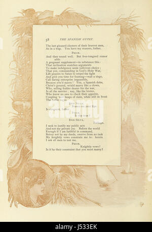 The complete Poetical Works of George Eliot. Edition familiale. Complètement illustré avec de nouvelles gravures sur bois. Avec frontière par J. D. Woodward Banque D'Images