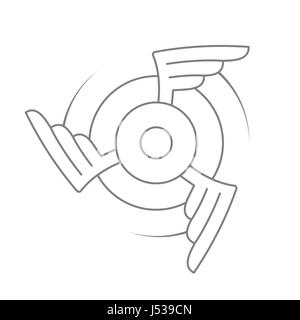 Emblème de l'aviation, d'un insigne ou logo. L'icône de l'aviation civile ou militaire. Symbole de la force aérienne. La conception des ailes tournantes. Stock Vector illustration. Illustration de Vecteur