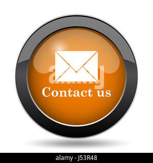 Contactez-nous l'icône. Contacts Site web bouton sur fond blanc. Banque D'Images
